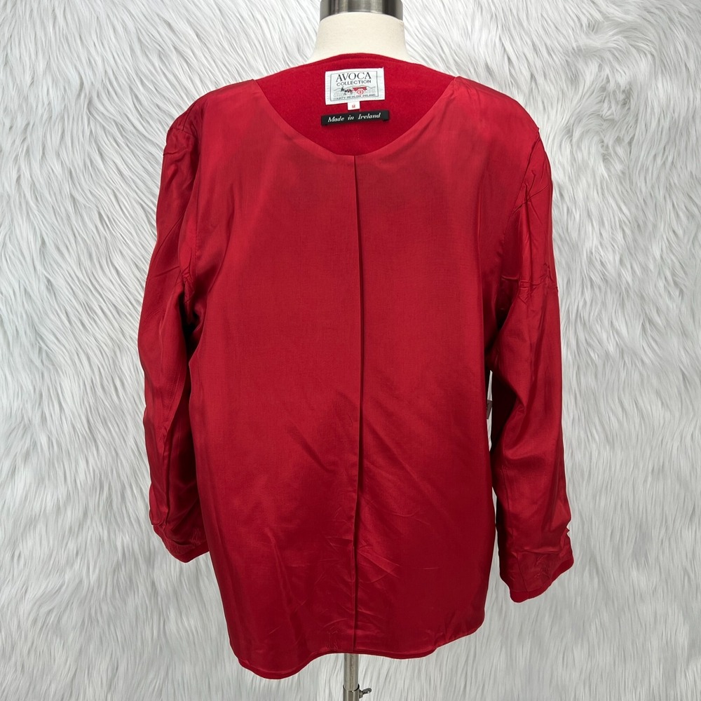 Avoca Collection VTG Red Wool Blazer Jacket Classic Ireland Holiday Old‎ Money - Picture 8 of 16
